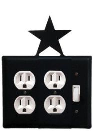 Star - Double Outlet and Single Switch Cover