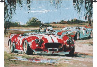 Racing In The USA Fine Art Tapestry