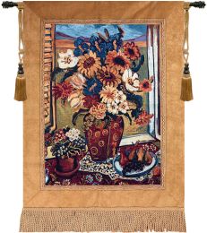 Sunflowers At Window Fine Art Tapestry