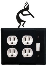 Kokopelli - Double Outlet and Single Switch Cover