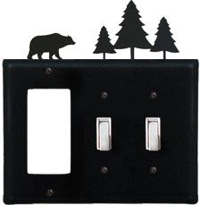 Bear & Pine Trees - Single GFI and Double Switch Cover