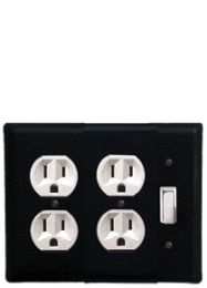 Plain - Double Outlet and Single Switch Cover