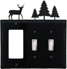 Deer & Pine Trees - Single GFI and Double Switch Cover