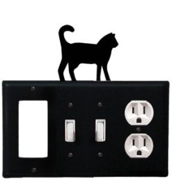 Cat - Single GFI, Double Switch and Single Outlet Cover