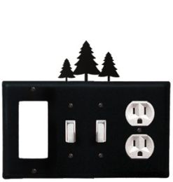 Pine Trees - Single GFI, Double Switch and Single Outlet Cover