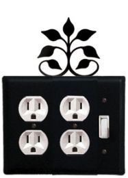 Leaf Fan - Double Outlet and Single Switch Cover