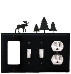 Moose & Pine Trees - Single GFI, Double Switch and Single Outlet Cover