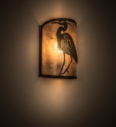 8"W Heron Left Wall Sconce