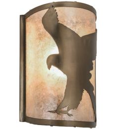 8"W Flying Hawk Left Wall Sconce.