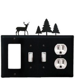 Deer & Pine Trees - Single GFI, Double Switch and Single Outlet Cover