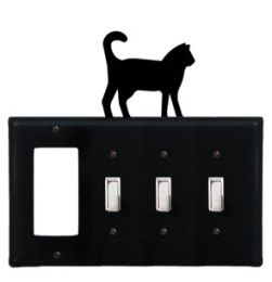 Cat - Single GFI and Triple Switch Cover