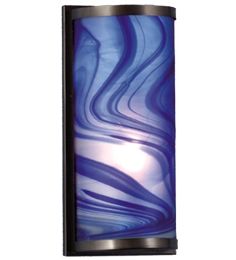 5.5"W Cylinder Curaco Swirl Fused Glass Wall Sconce