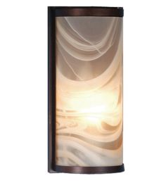 5.5"W Cylinder Blush Swirl Fused Glass Wall Sconce