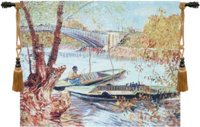 Van Gogh's Fishing in the Spring Tapestry Wholesale