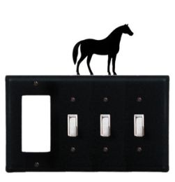 Horse - Single GFI and Triple Switch Cover