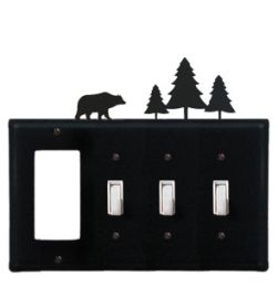 Bear & Pine Trees - Single GFI and Triple Switch Cover