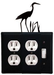 Heron - Double Outlet and Single Switch Cover