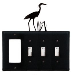 Heron - Single GFI and Triple Switch Cover