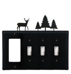 Deer & Pine Trees - Single GFI and Triple Switch Cover