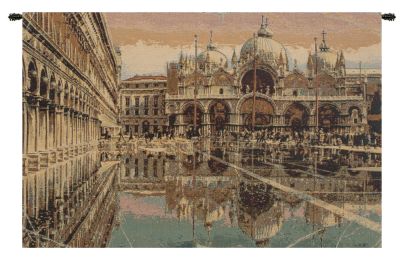 Alta Marea in Piazza San Marco Italian Tapestry