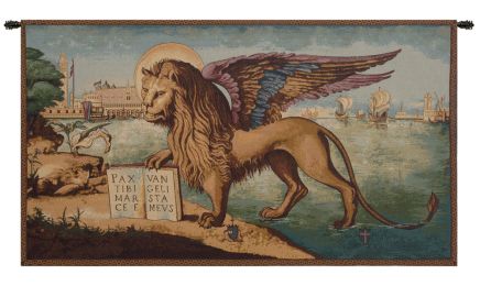 Lion Arrives in Venice Italian Tapestry