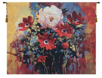 Bouquet by Simon Bull  Belgian Tapestry Wall Art