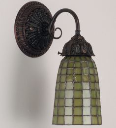 5"W Geometric Green Wall Sconce