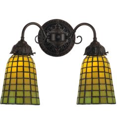 14.5"W Geometric Green 2 LT Wall Sconce