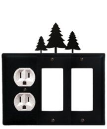 Pine Trees - Single Outlet and Double GFI Cover