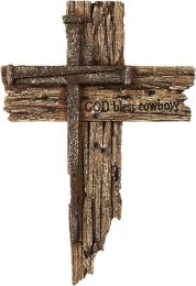 God Bless Cowboys Deadwood Metal Cross Decorative Wall Art