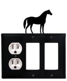 Horse - Single Outlet and Double GFI Cover