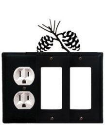 Pinecone - Single Outlet and Double GFI Cover