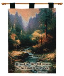 Creekside Trail w/Verse by Kinkade Fine Art Tapestry