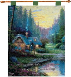 Meadowood Cottage by Kinkade Fine Art Tapestry