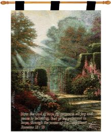 Garden of Grace w/Verse  - Kinkade Fine Art Tapestry