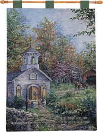 Worship in the Country Fine Art Tapestry