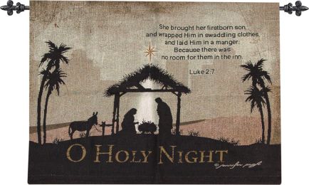 O'Holy Night w/Verse Fine Art Tapestry