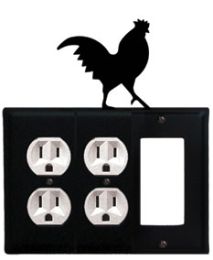 Rooster - Double Outlet and Single GFI Cover