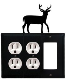 Deer - Double Outlet and Single GFI Cover