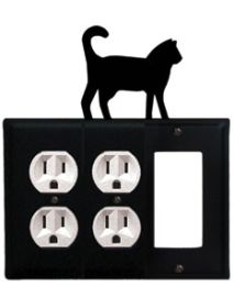 Cat - Double Outlet and Single GFI Cover