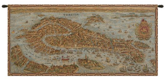 Ancient Map of Venice Horizontal Italian Tapestry