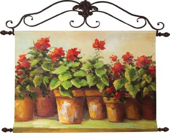 Red Flowers in Pot Oil Painting