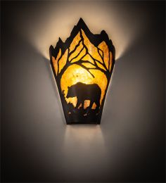 8"W Bear at Dawn Wall Sconce