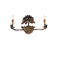 23"W Oak Tree 2 LT Wall Sconce