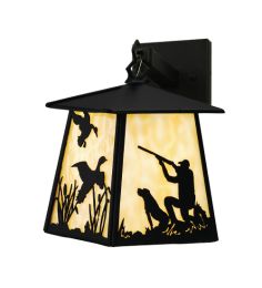 7.5"Sq Duck Hunter W/Dog Hanging Wall Sconce