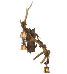 26"W Antlers Elk 3 LT Wall Sconce