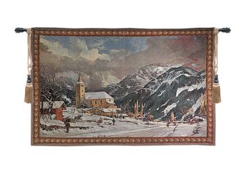 Alpine Village Tapestry Wall Art