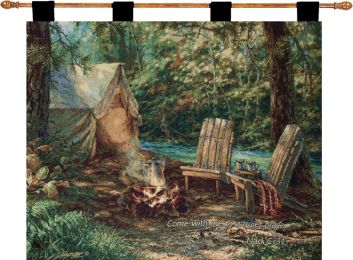 Autumn Retreat w/Verse I Fine Art Tapestry