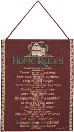 Home Rules Red Bannerette Fine Art Tapestry