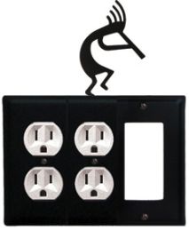 Kokopelli - Double Outlet and Single GFI Cover